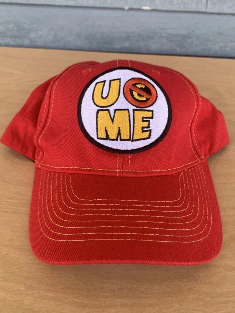 WWE AUTHENTIC JOHN CENA U Can'T See Me Red Baseball Cap Hat - BRAND NEW